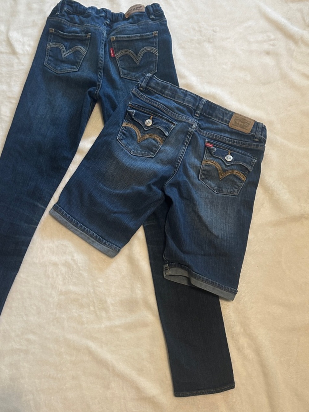 Levi's Kids Lot Skinny Jeans and shorts- Blue Denim size 12 reg adjustable waist